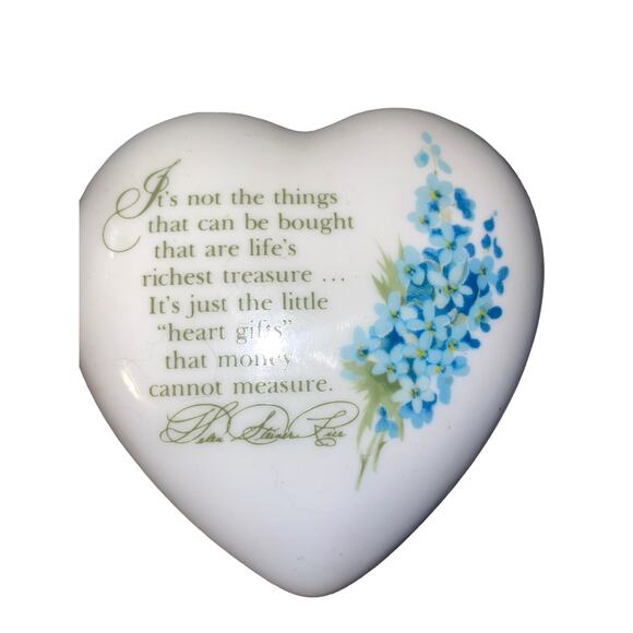Helen Steiner Rice porcelain Heart Shaped Trinket Jewelry box Gibson Keepsake - Picture 1 of 5